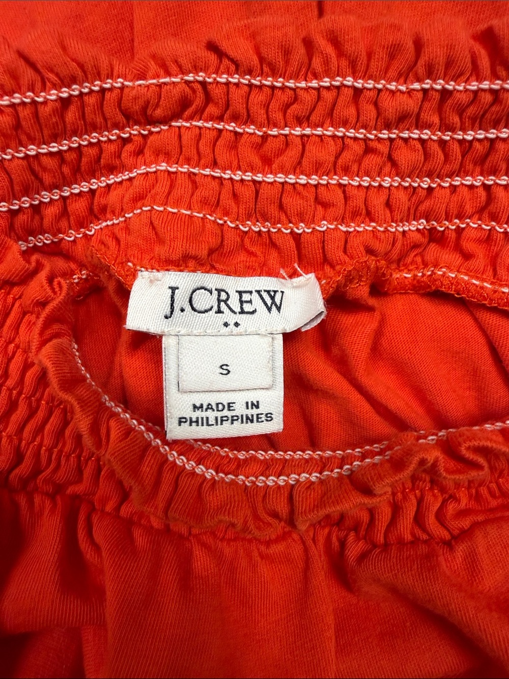 J. Crew Red Smocked Square-Neck Romper - Picture 3 of 5